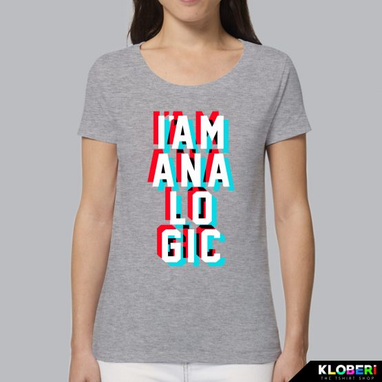 T-shirt da donna indossata | Analogic Grigio Melange | Fermoaguardare