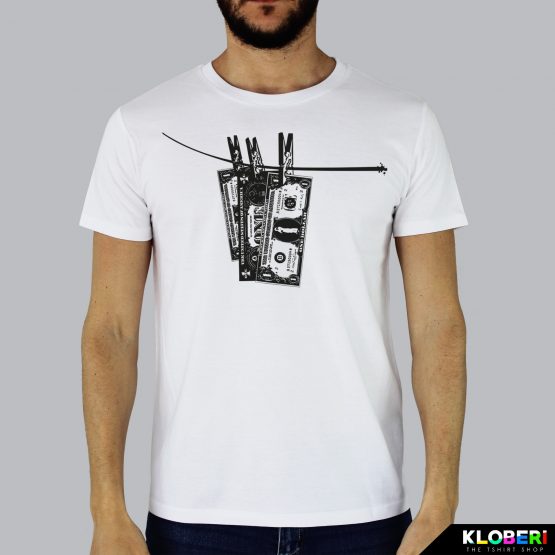 T-shirt da uomo indossata | Dollaro | Fermoaguardare