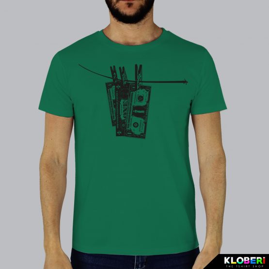 T-shirt da uomo indossata | Dollaro Verde | Fermoaguardare