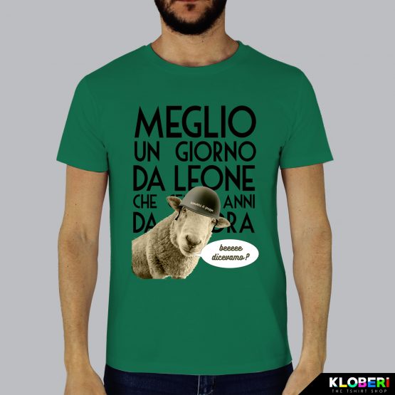 T-shirt da uomo indossata | Un giorno da leoni Verde | Fermoaguardare