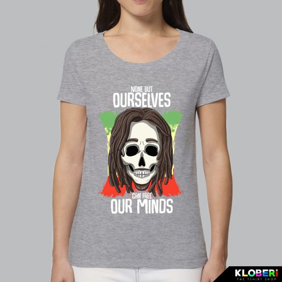 T-shirt da donna indossata | Bob free minds melange | Lambo design