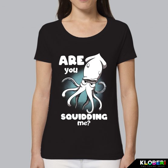 T-shirt da donna indossata | Are you squidding me Black | Lambo design