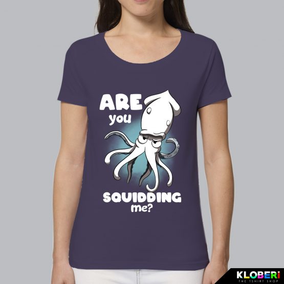 T-shirt da donna indossata | Are you squidding me Plum | Lambo design