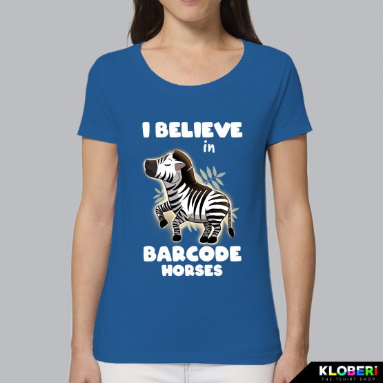 T-shirt da donna indossata | Barcode horse royal | Lambo design