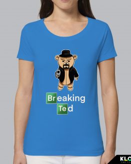 T-shirt da donna indossata | Breaking Ted azur | Lambo design