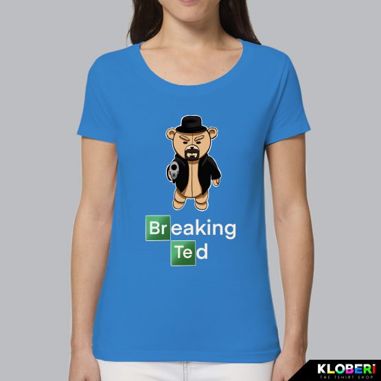 T-shirt da donna indossata | Breaking Ted azur | Lambo design