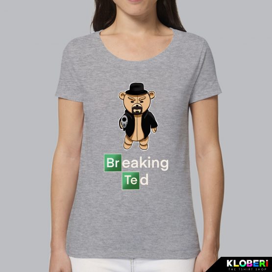 T-shirt da donna indossata | Breaking Ted grey | Lambo design