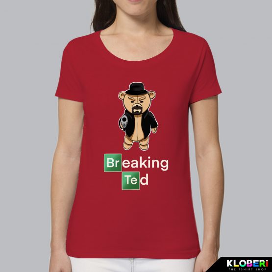 T-shirt da donna indossata | Breaking Ted red | Lambo design