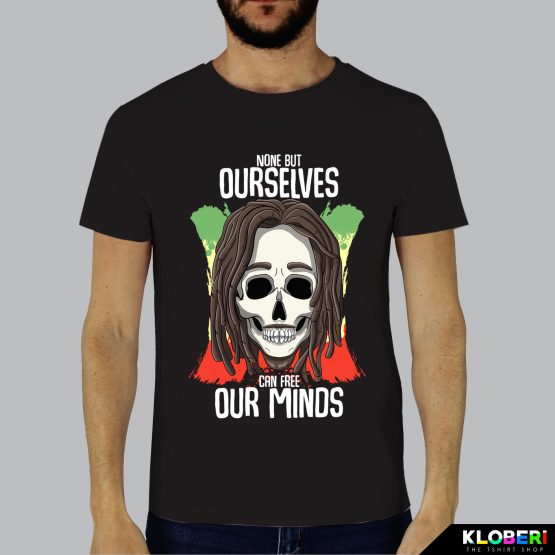 T-shirt da uomo indossata | Bob free minds black | Lambo design