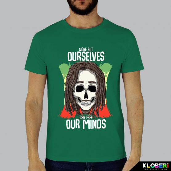 T-shirt da uomo indossata | Bob free minds green | Lambo design