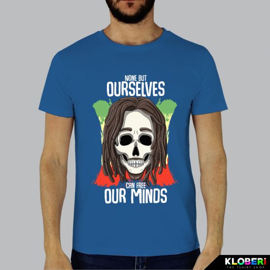 T-shirt da uomo indossata | Bob free minds royal | Lambo design