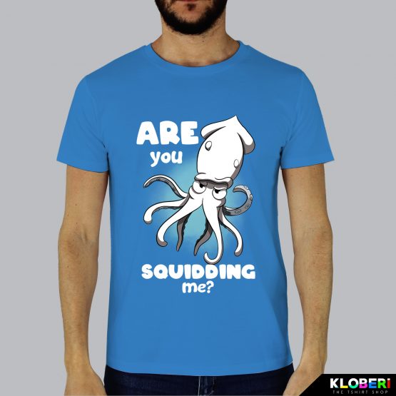 T-shirt da uomo indossata | Are you squidding me Azur | Lambo design