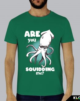 T-shirt da uomo indossata | Are you squidding me Green | Lambo design