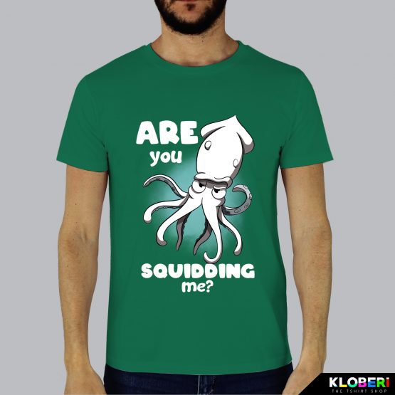 T-shirt da uomo indossata | Are you squidding me Green | Lambo design