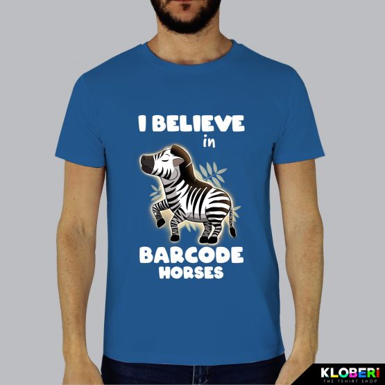 T-shirt da uomo indossata | Barcode horse royal | Lambo design