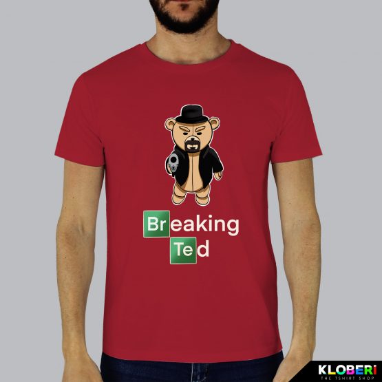 T-shirt da uomo indossata | Breaking Ted red | Lambo design