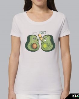 T-shirt da donna indossata | Avocado toast Vintage White | Martina Meduri