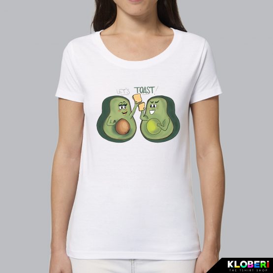 T-shirt da donna indossata | Avocado toast White | Martina Meduri