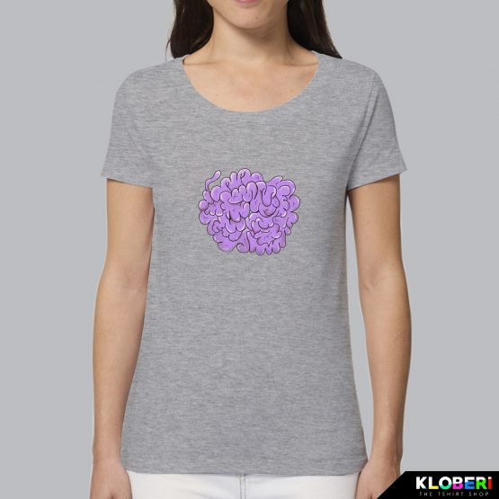 T-shirt da donna indossata | Lilla brain Melange | Martina Meduri