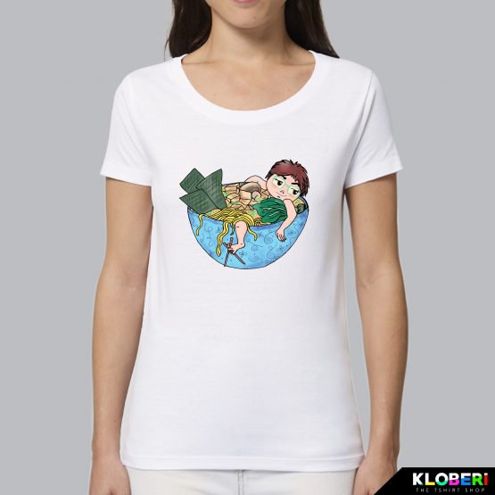 T-shirt da donna indossata | Ramen Girl White | Martina Meduri