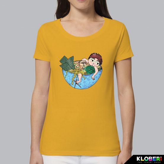 T-shirt da donna indossata | Ramen Girl Yellow | Martina Meduri