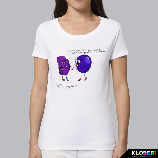 T-shirt da donna indossata | The Raisin Girl White | Martina Meduri