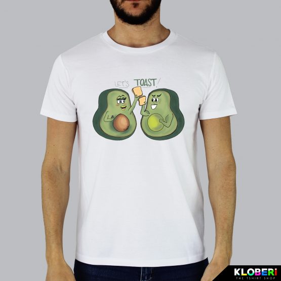 T-shirt da uomo indossata | Avocado toast White | Martina Meduri