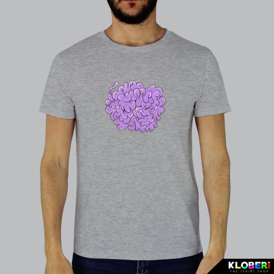 T-shirt da uomo indossata | Lilla brain Melange | Martina Meduri