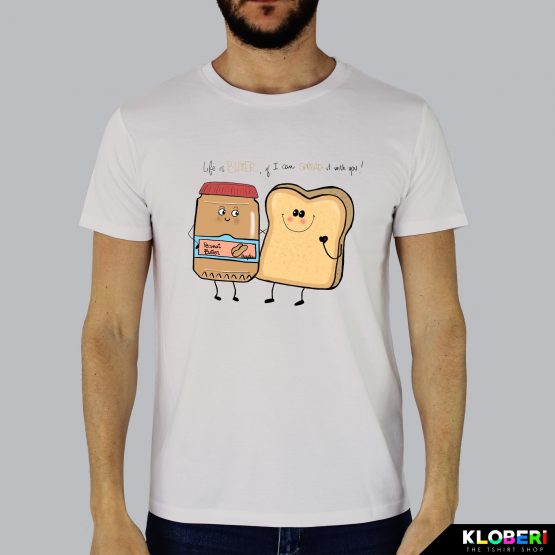 T-shirt da uomo indossata | Peanut and toast Vintage White | Martina Meduri