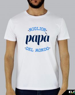 T-shirt da uomo indossata | Miglior papà White | Kloberi