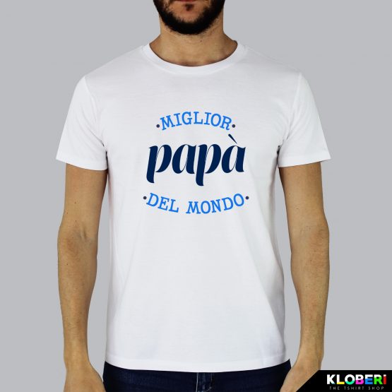 T-shirt da uomo indossata | Miglior papà White | Kloberi