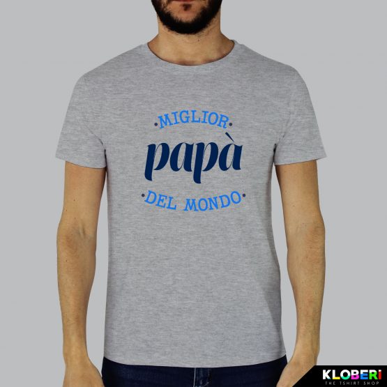 T-shirt da uomo indossata | Miglior papà Melange | Kloberi