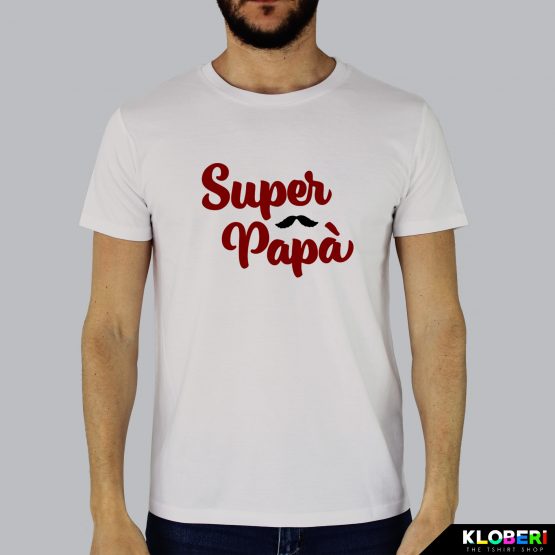 T-shirt da uomo indossata | Super papà Vintage | Kloberi