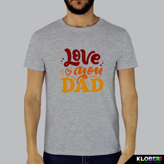 T-shirt da uomo indossata | Love you dad Melange | Kloberi