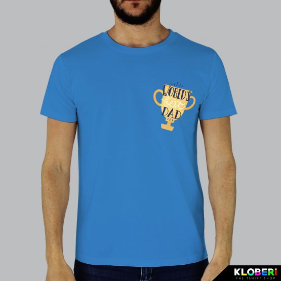 T-shirt da uomo indossata | World's best dad Azur | Kloberi