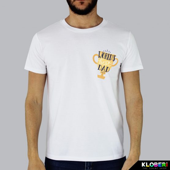 T-shirt da uomo indossata | World's best dad White | Kloberi